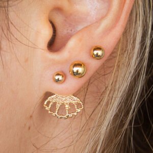 Brinco Ear Jacket Folheado a ouro 18k Br85f - Image 1