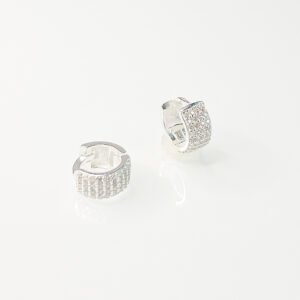Brinco Argola em Prata com detalhes em micro cravação de zircônias - Image 3