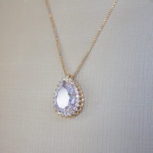 Gargantilha Pedra Color Folheada a ouro 18k cravejado em Zircônias - Image 3