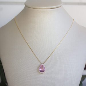 Gargantilha Pedra Color Folheada a ouro 18k cravejado em Zircônias - Image 6