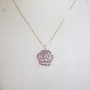 Gargantilha Flor Folheada a ouro 18k cravejada em zircônias - Image 9