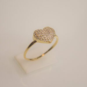 Anel Coração Folheado a ouro 18k Cravejado de Micro Zircônias - Image 2