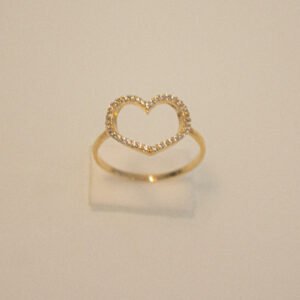 Anel Coração Vazado folheado a ouro 18k Cravejado de Micro Zircônias - Image 2
