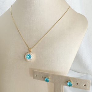 Conjunto New Collor Folheado a Ouro 18k cravejado de Zircônias Conj14f - Image 1