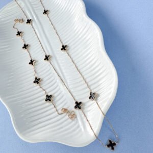 Gargantilha Trevo Longuinha folheada a ouro 18k - Image 2