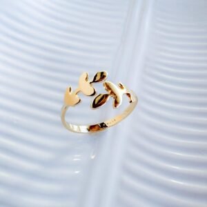 Anel Folhas Ajustável Folheado a ouro 18k - Image 2