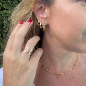 Anel Atena Ajustável Folheado a ouro 18k - Image 3