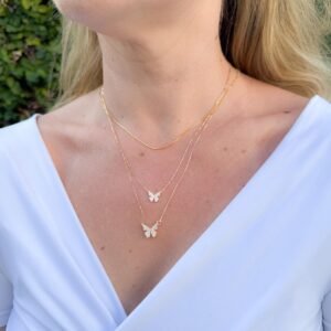 Gargantilha Dupla Butterfly folheada a ouro 18k - Image 2