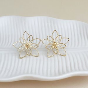 Brinco Flor de Luz Folheado a Ouro 18k - Image 1