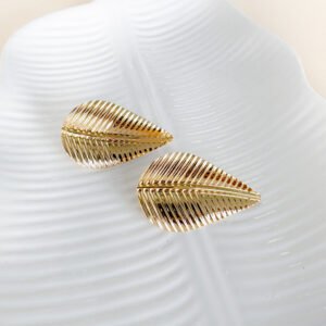 Brinco Maxi Folha Folheado a Ouro 18k - Image 2
