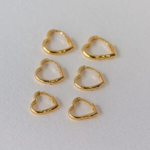 Brinco Trio Argola Coração Folheado a ouro 18k - Image 1