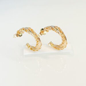 Brinco Meia Argola Filigrana Folheado a ouro 18k - Image 3