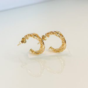 Brinco Meia Argola Filigrana Folheado a ouro 18k - Image 4