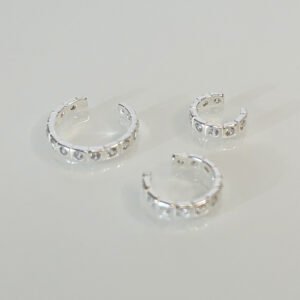 Trio de Piercings Fake Prata com Detalhes em Micro cravação de Zircônias - Image 2