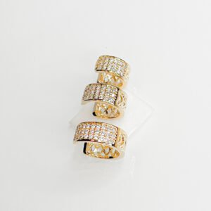 Trio Piercing Fake Folheado a ouro 18k cravejado em Zircônias Cristais ou Coloridas - Image 5