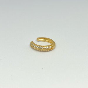 Piercing Fake Cravejado em Zircônias Folheado a ouro 18k - Image 1
