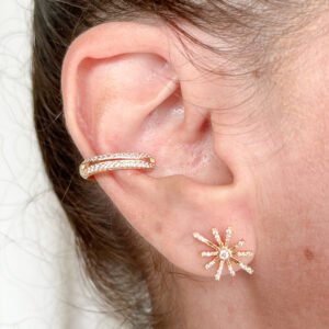 Piercing Fake Cravejado em Zircônias Folheado a ouro 18k - Image 2