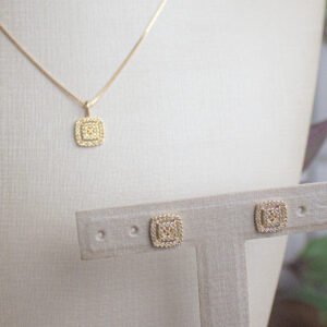 Conjunto Labirinto Folheado a ouro 18k cravejado em zircônias - Image 3