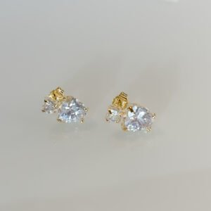 Brinco Coração em Zircônia Folheado a ouro18k - Image 2