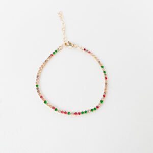 Pulseira Riviera folheada a ouro 18k cravejada em zircônias Coloridas - Image 2