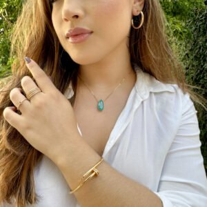 Bracelete Prego Cravejado Folheado a ouro 18k - Image 1