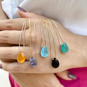 Gargantilha Gota Folheada a Ouro 18k - Image 2