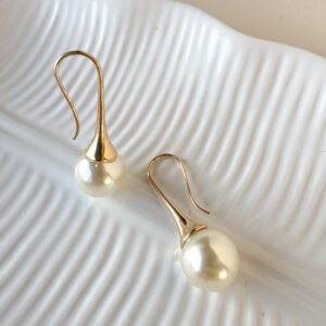Brinco Pêndulo Perolina Folheado a ouro 18k - Image 2