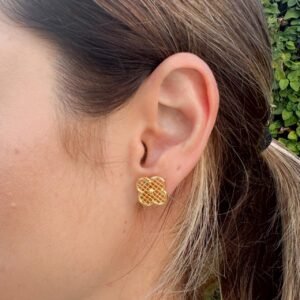 Brinco Trevo folheado a ouro 18k - Image 2