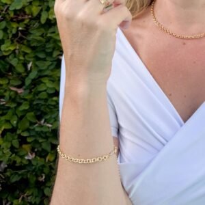 Pulseira Groumet folheada a ouro 18k - Image 3