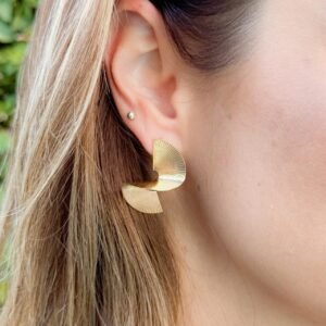 Brinco Leque folheado a ouro 18k - Image 3