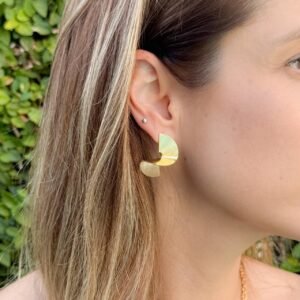 Brinco Leque folheado a ouro 18k - Image 4