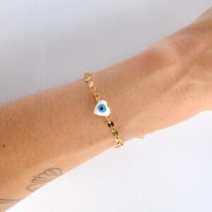 Pulseira Olho Grego Folheado a ouro 18k - Image 3