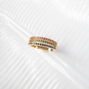 Anel Aros Folheado a Ouro 18k Cravejado de Zircônias - Image 1