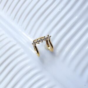 Piercing Fake Eros Folheado a ouro 18k com micro cravação de zircônias - Image 3