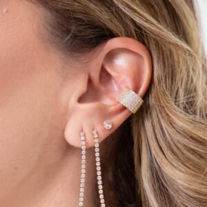 Piercing Fake Glamour Folheado a Ouro 18k cravejado de Zircônias - Image 1