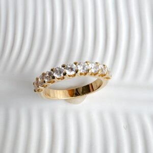 Anel Meia Aliança folheado a Ouro 18k - Image 1