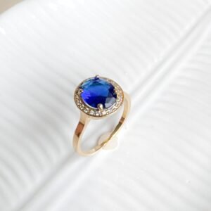 Anel esplendor Safira Folheado a Ouro 18k - Image 1