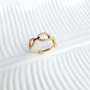 Anel Elo Luxo Folheado a Ouro 18k - Image 2