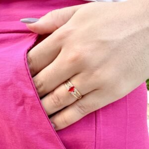 Anel Princesa Luxo Folheado a Ouro 18k - Image 1