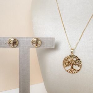 Conjunto Arvore da Vida Folheado a ouro 18k - Image 1