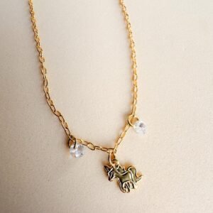 Tornozeleira Unicórnio Folheada a ouro 18k e detalhes em zircônias cristais - Image 1