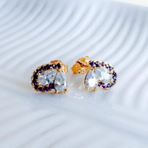 Brinco Duas Gotas Zircônias folheado 18k - Image 2