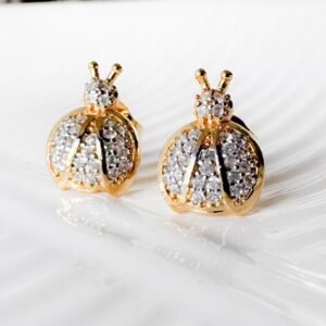 Brinco Joaninha Folheado a Ouro 18k - Image 1