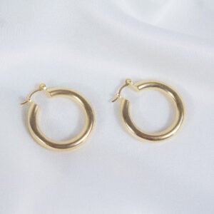 Brinco Argola Sabrina Folheado a ouro 18k - Image 1
