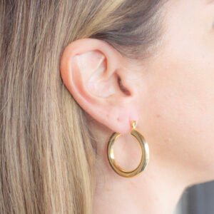 Brinco Argola Sabrina Folheado a ouro 18k - Image 2