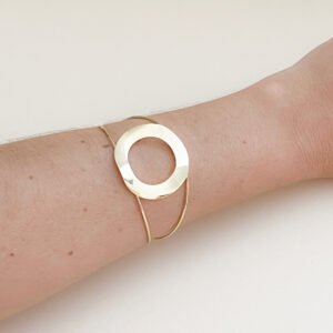 Bracelete Círculo Orgânico Folheado a Ouro 18k - Image 1