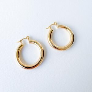 Brinco Argola Sabrina Folheado a ouro 18k - Image 3