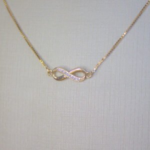 Gargantilha Infinito Folheado a ouro 18k com detalhes em micro cravação de zircônias - Image 1